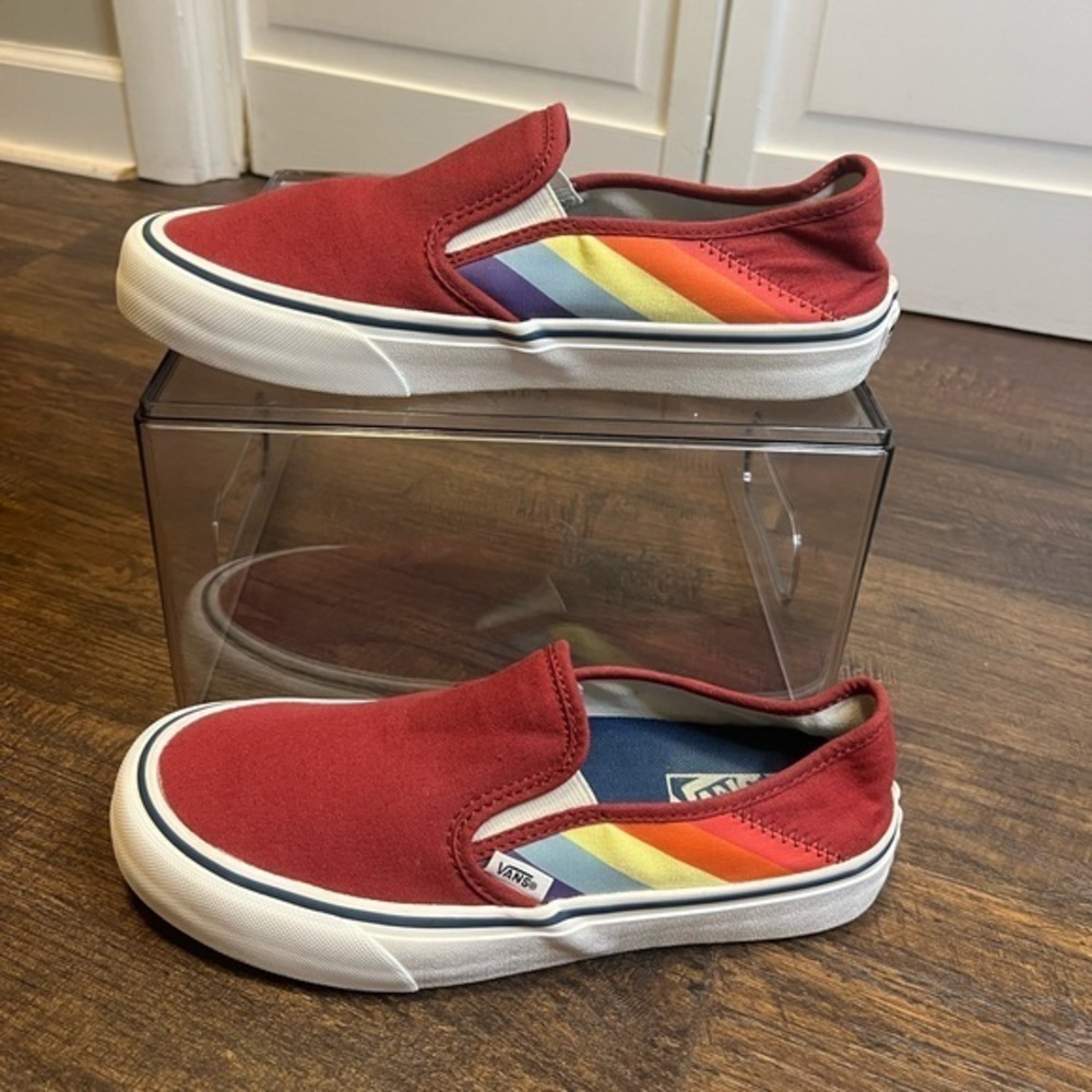 Vans Unisex Classic Rad Rainbow Slip-On Sneakers Size Men’s 7.5 Women’s 9